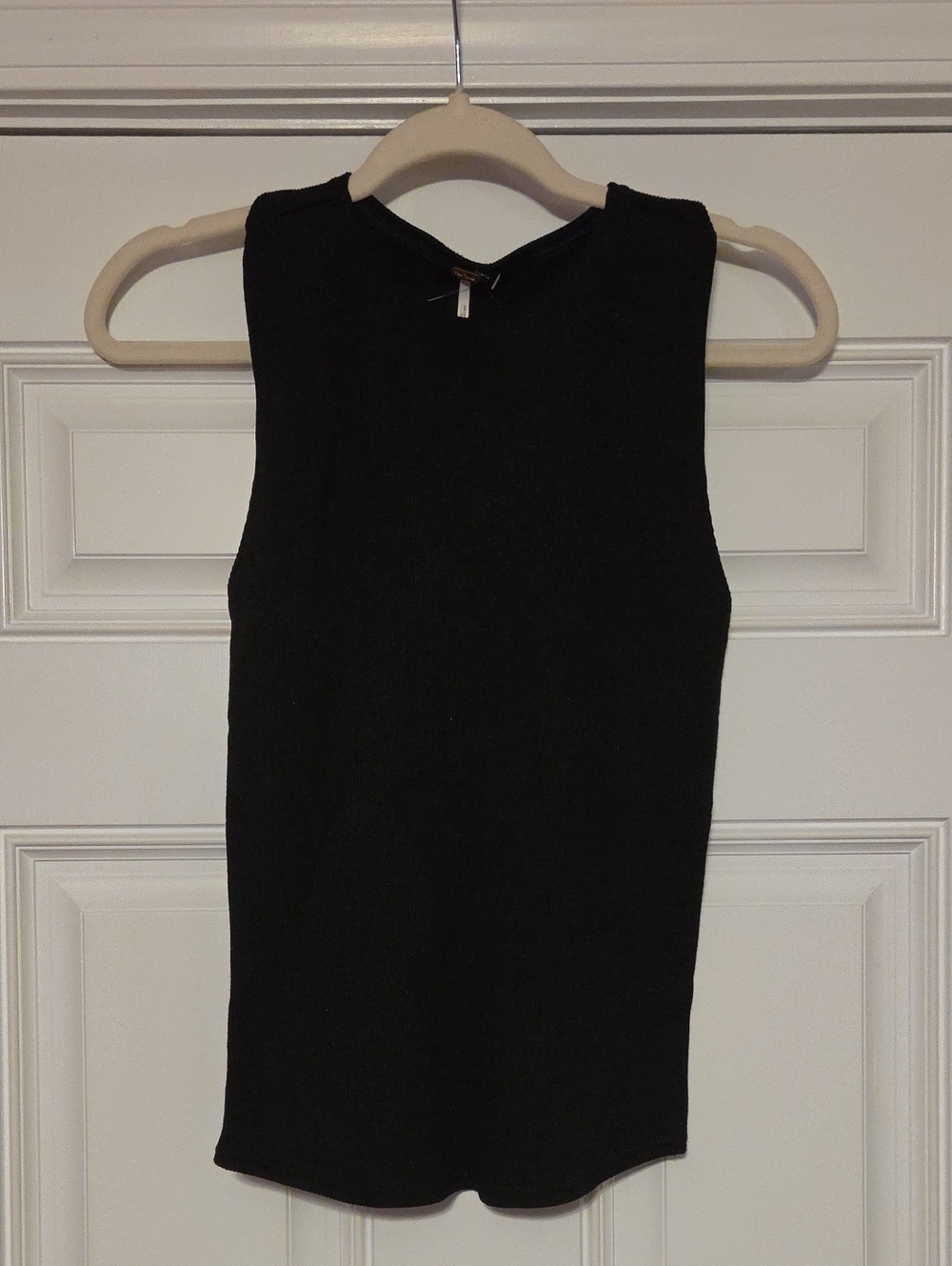 NWT Free People High Neck Racerback Ribbed Black Tank M/L